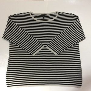 Eileen Fisher Cream & Black Striped Sweater